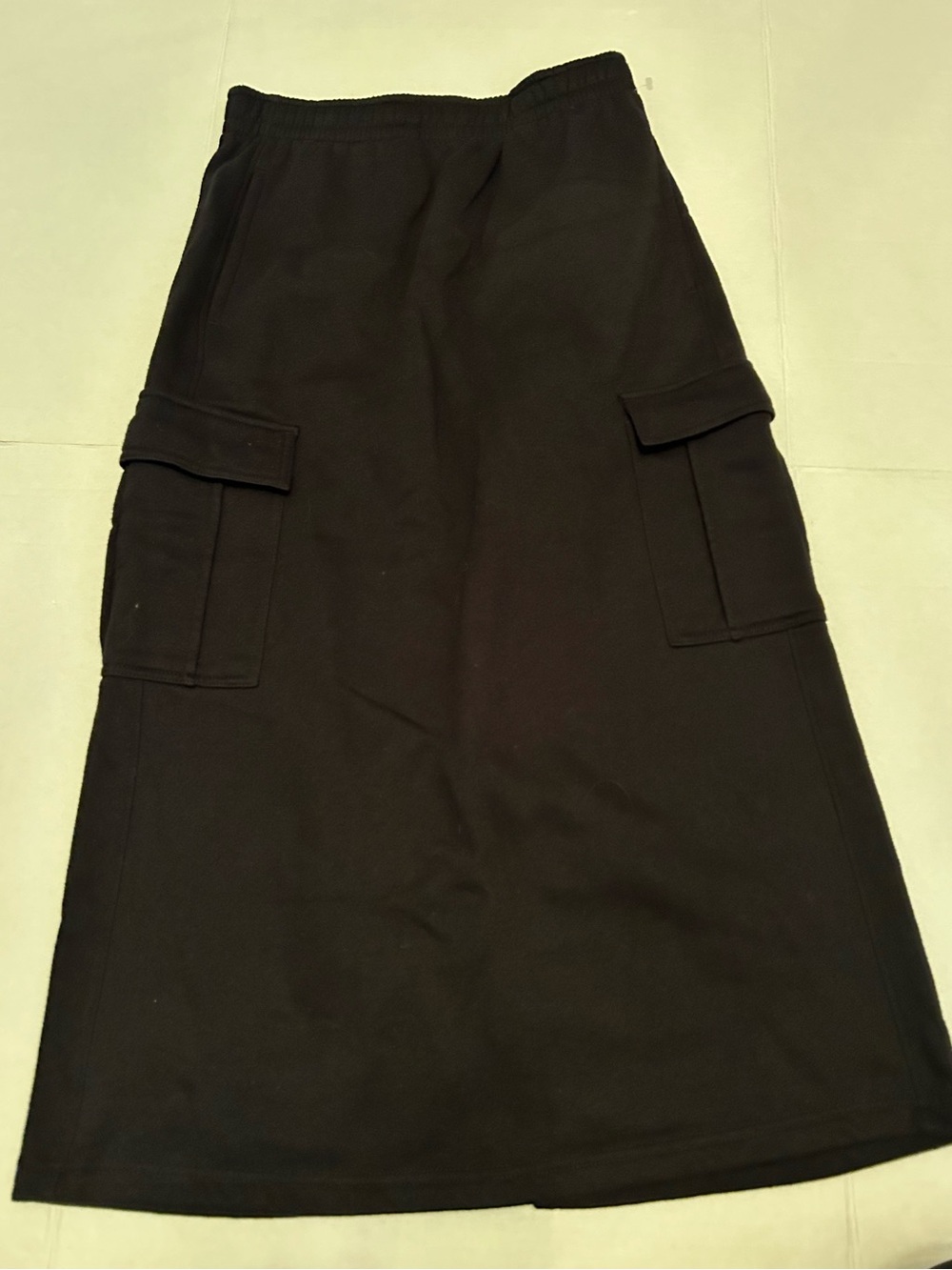 9O Degree Women's Black jogger Cargo Pocket Midi Skirt